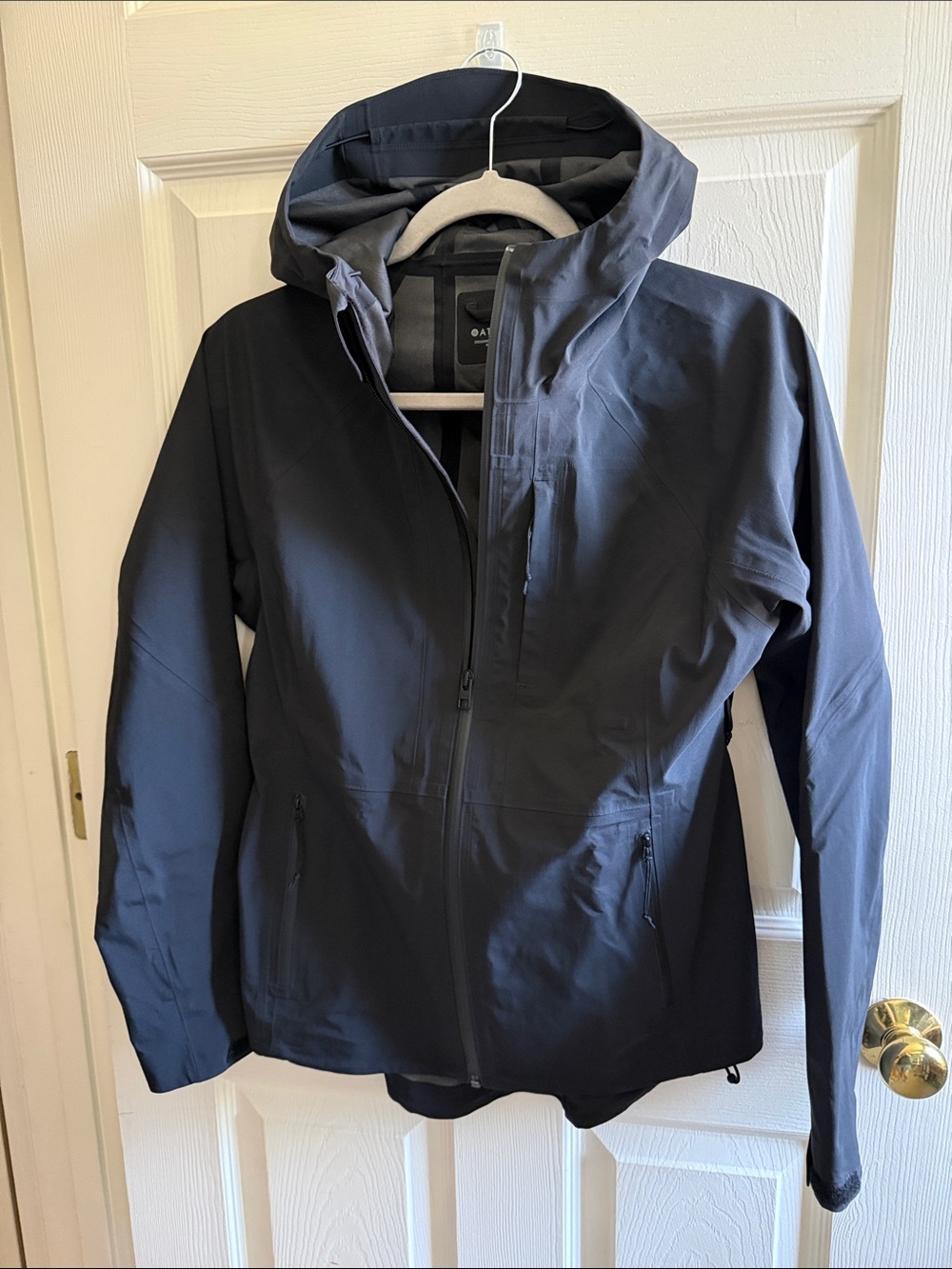 Athleta Women’s Black Hooded Raincoat Jacket